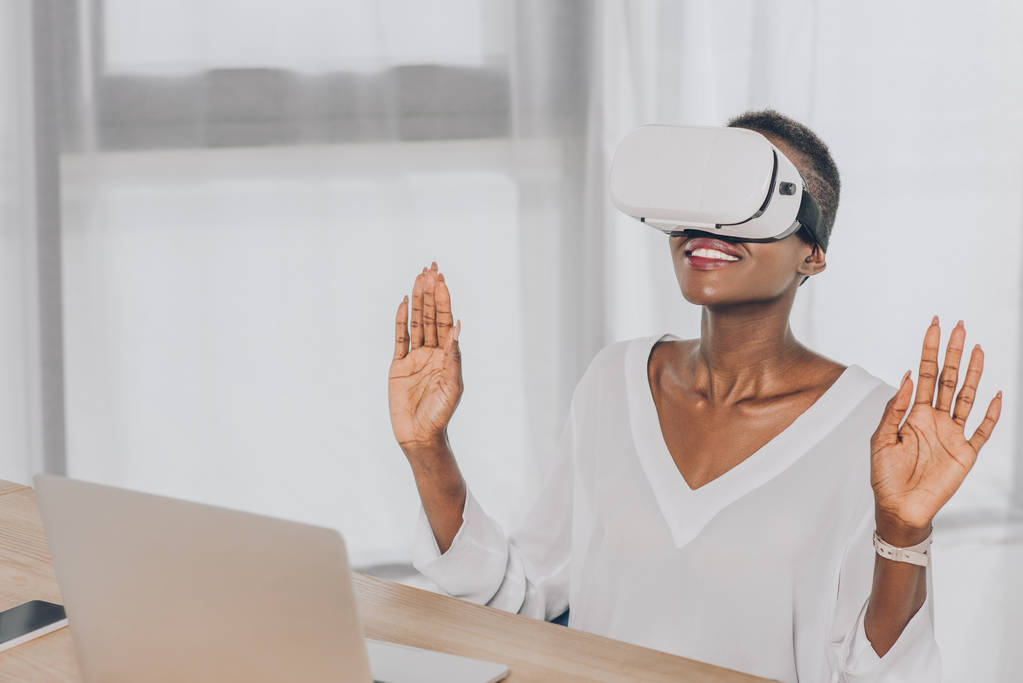 Woman playing VR in a wheelchair